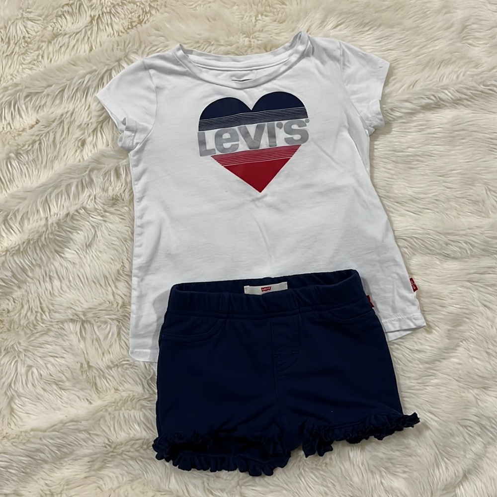Levi’s girls red white and blue set 4T
